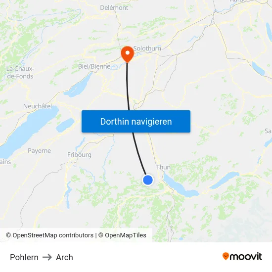 Pohlern to Arch map