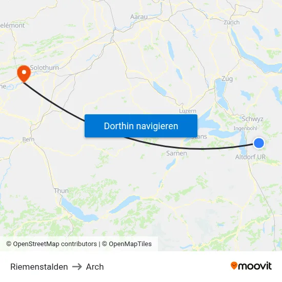 Riemenstalden to Arch map