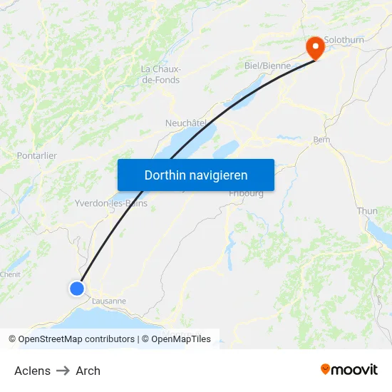 Aclens to Arch map