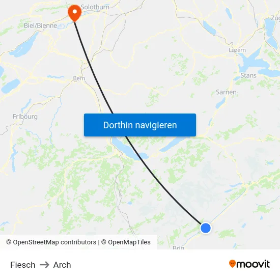 Fiesch to Arch map