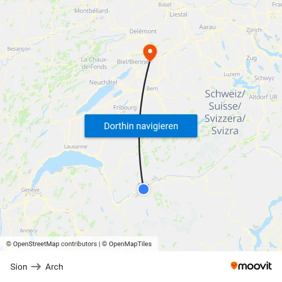 Sion to Arch map