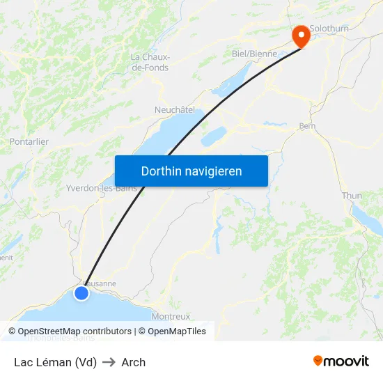 Lac Léman (Vd) to Arch map