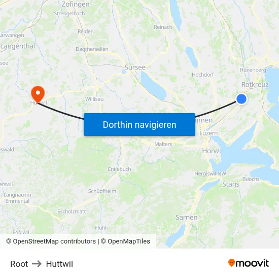 Root to Huttwil map