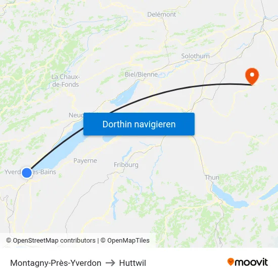 Montagny-Près-Yverdon to Huttwil map
