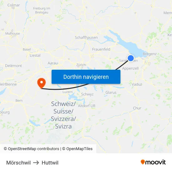 Mörschwil to Huttwil map