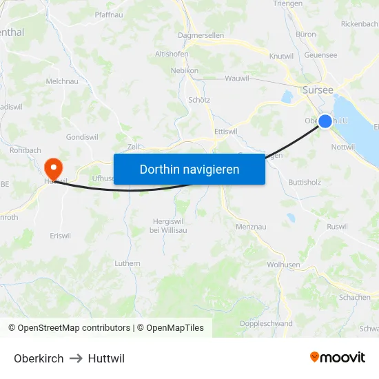 Oberkirch to Huttwil map