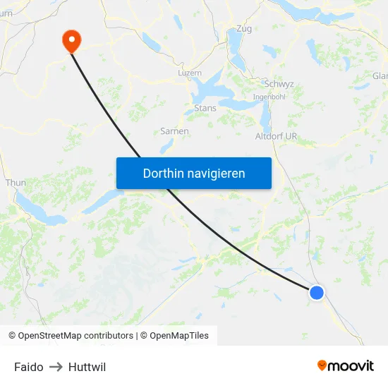 Faido to Huttwil map
