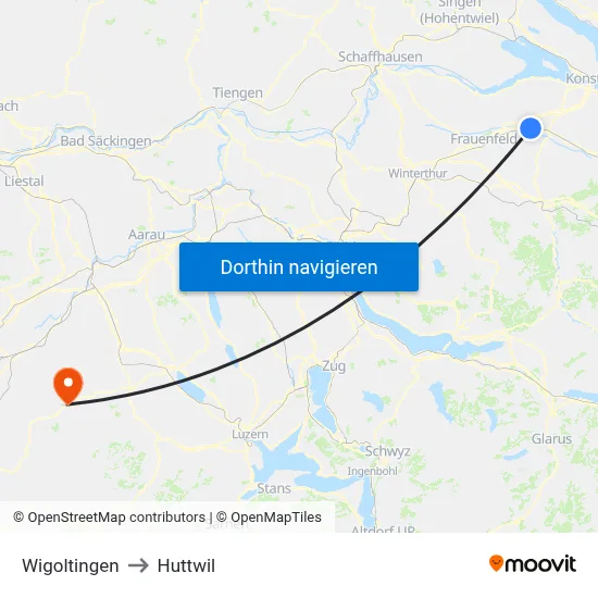 Wigoltingen to Huttwil map