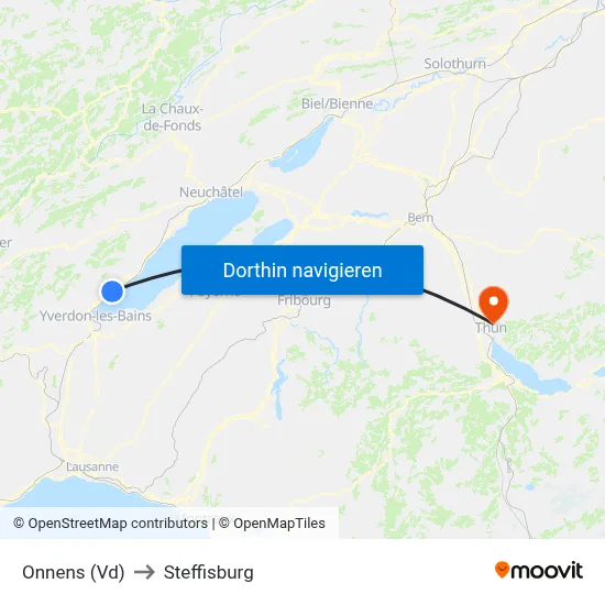 Onnens (Vd) to Steffisburg map