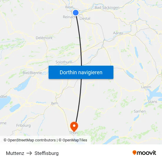 Muttenz to Steffisburg map