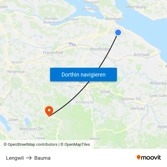 Lengwil to Bauma map