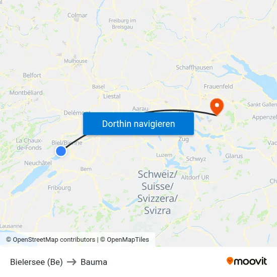 Bielersee (Be) to Bauma map