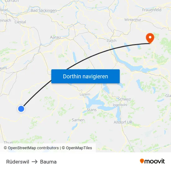 Rüderswil to Bauma map