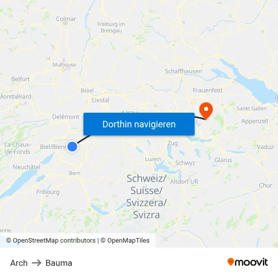 Arch to Bauma map