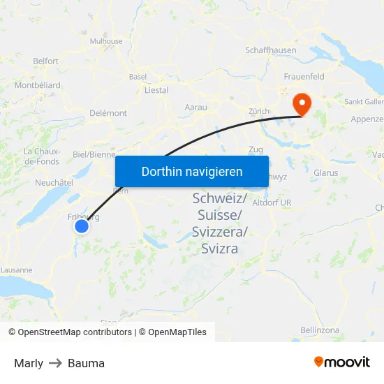 Marly to Bauma map