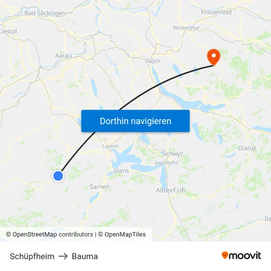 Schüpfheim to Bauma map