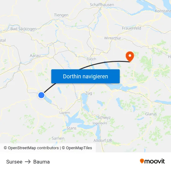 Sursee to Bauma map