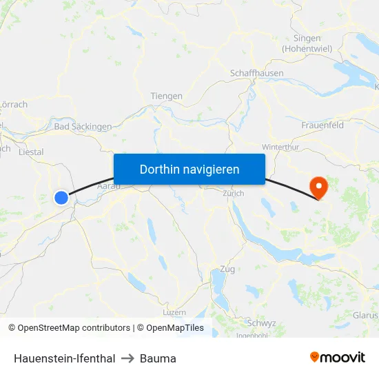 Hauenstein-Ifenthal to Bauma map
