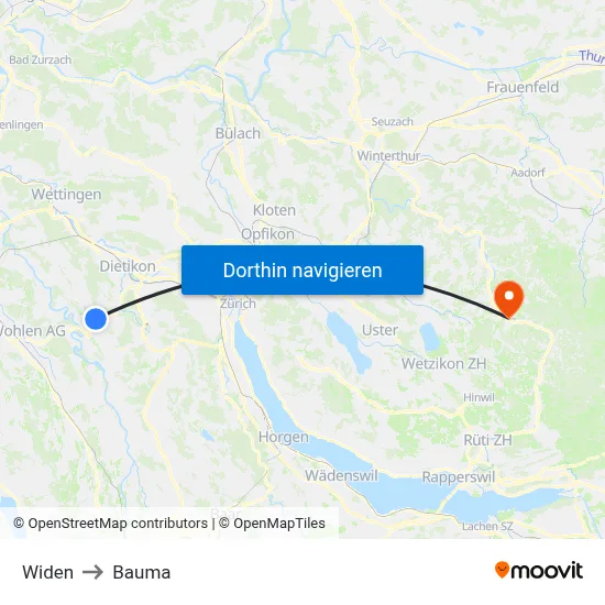 Widen to Bauma map