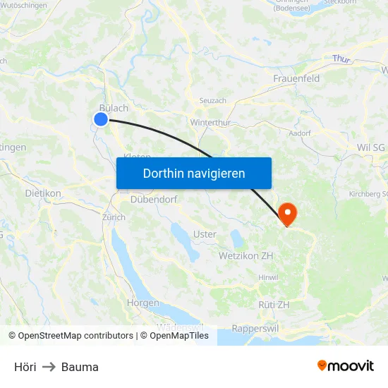 Höri to Bauma map