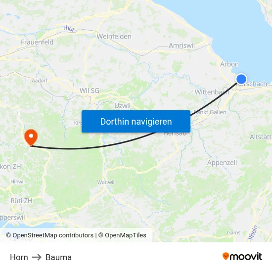 Horn to Bauma map