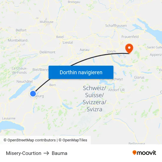 Misery-Courtion to Bauma map