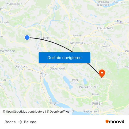 Bachs to Bauma map