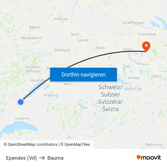 Ependes (Vd) to Bauma map