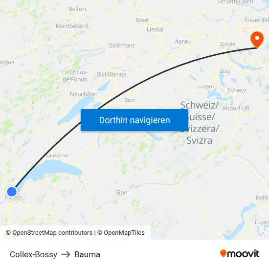Collex-Bossy to Bauma map
