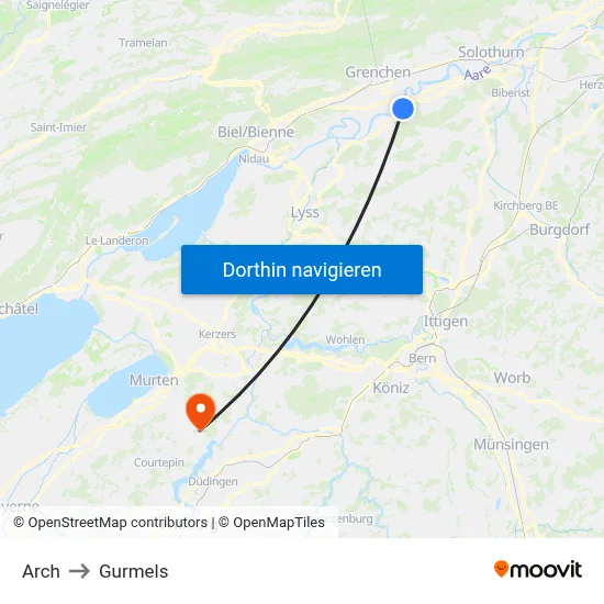 Arch to Gurmels map