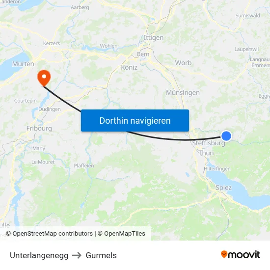 Unterlangenegg to Gurmels map