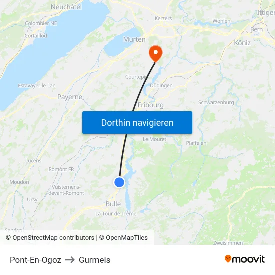 Pont-En-Ogoz to Gurmels map