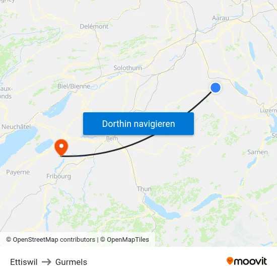 Ettiswil to Gurmels map