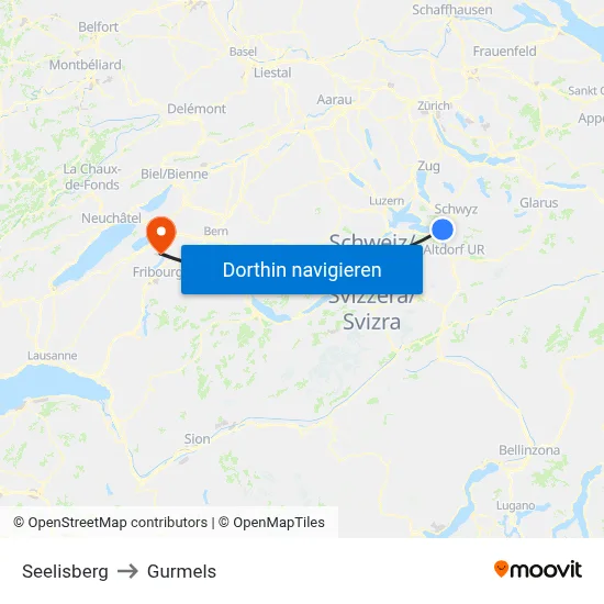 Seelisberg to Gurmels map