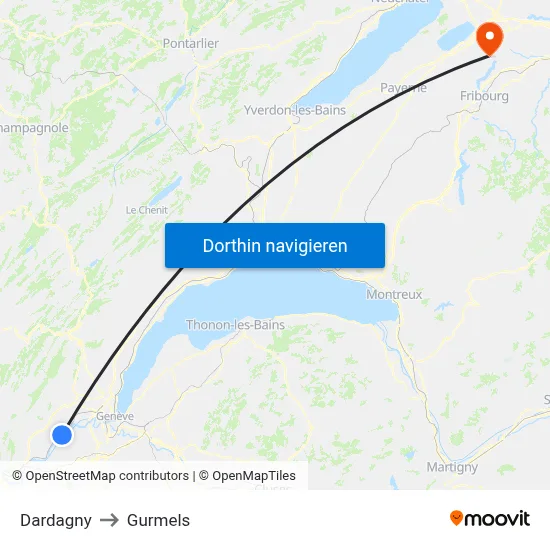 Dardagny to Gurmels map
