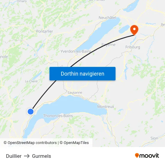Duillier to Gurmels map