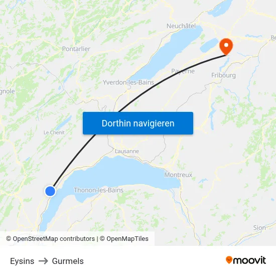 Eysins to Gurmels map