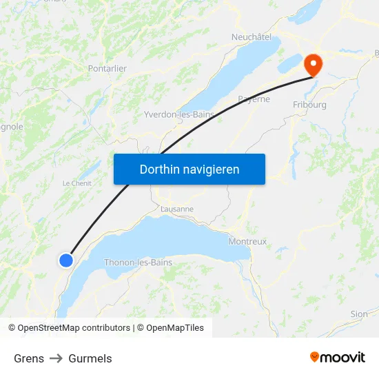 Grens to Gurmels map