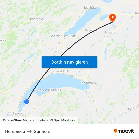 Hermance to Gurmels map