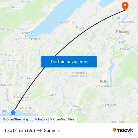 Lac Léman (Vd) to Gurmels map