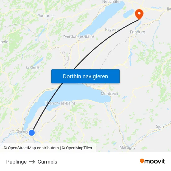 Puplinge to Gurmels map