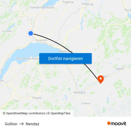 Gollion to Nendaz map