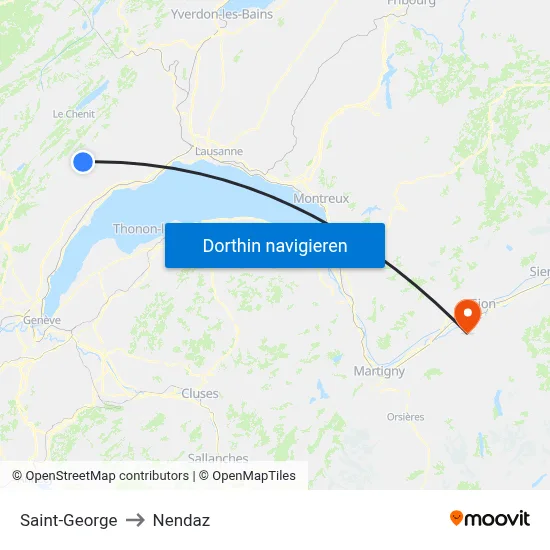 Saint-George to Nendaz map