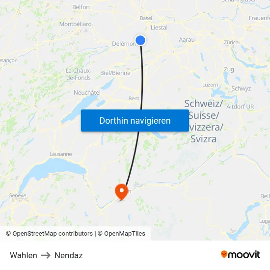 Wahlen to Nendaz map