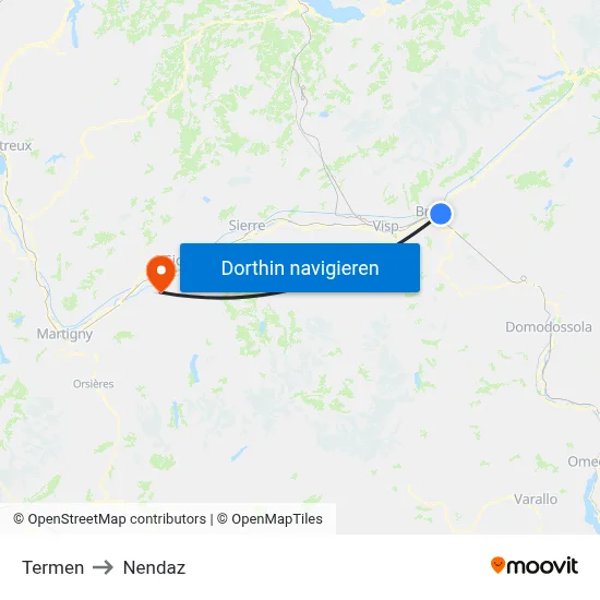 Termen to Nendaz map