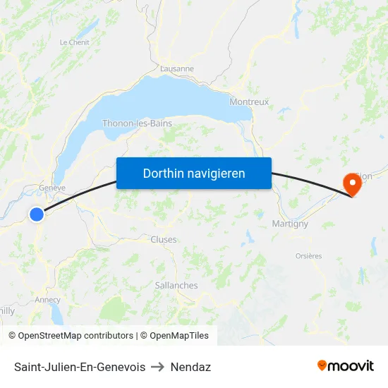 Saint-Julien-En-Genevois to Nendaz map