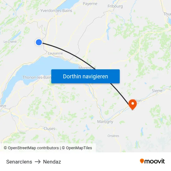 Senarclens to Nendaz map