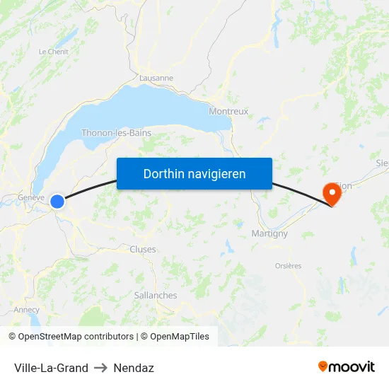 Ville-La-Grand to Nendaz map