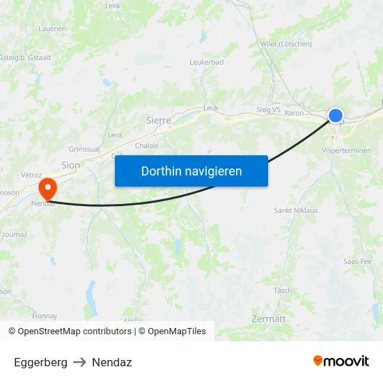 Eggerberg to Nendaz map