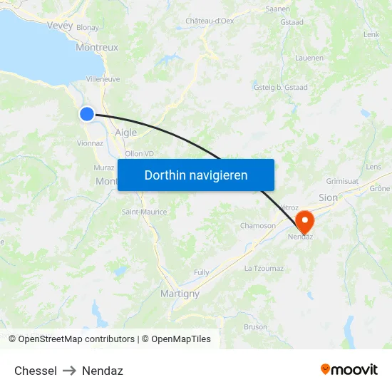 Chessel to Nendaz map